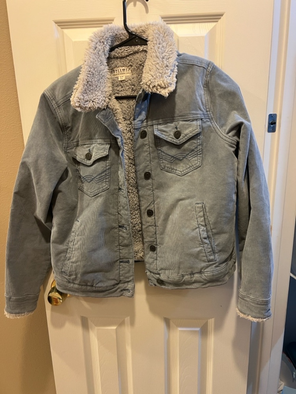 Idyllwind Light Gray Corduroy Sherpa Jacket